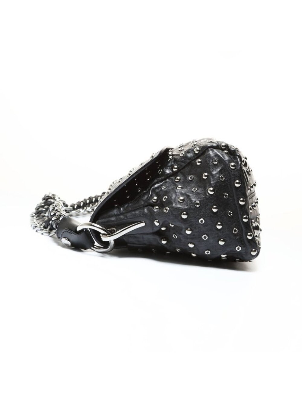 ★SOLD★ Prada Shoulder Bag Studded Chain Silver - Picture 3 of 10